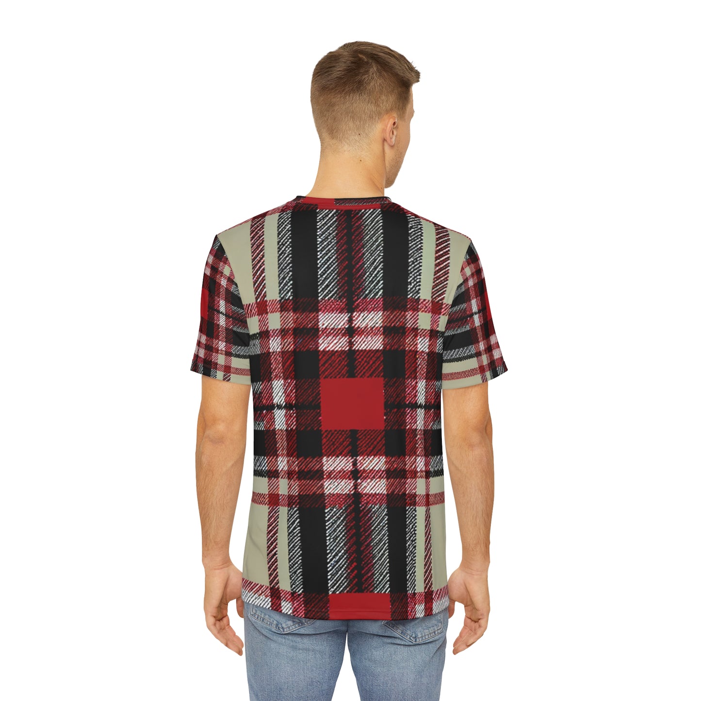 Autumn Elegance Tartan Plaid Crewneck Pullover All-Over Print Short-Sleeved Shirt