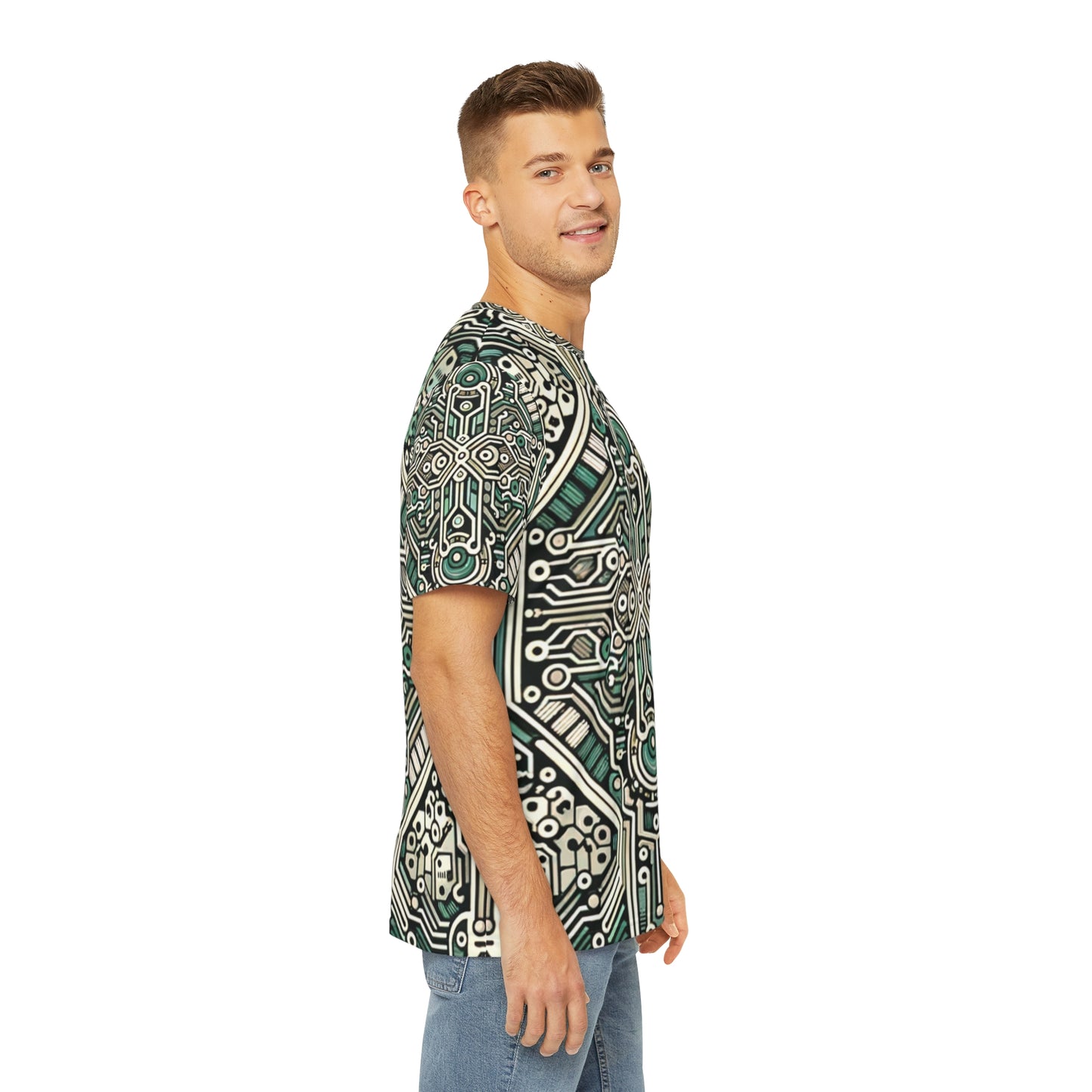 Circuit Symmetry Elegance Crewneck Pullover All-Over Print Short-Sleeved Shirt