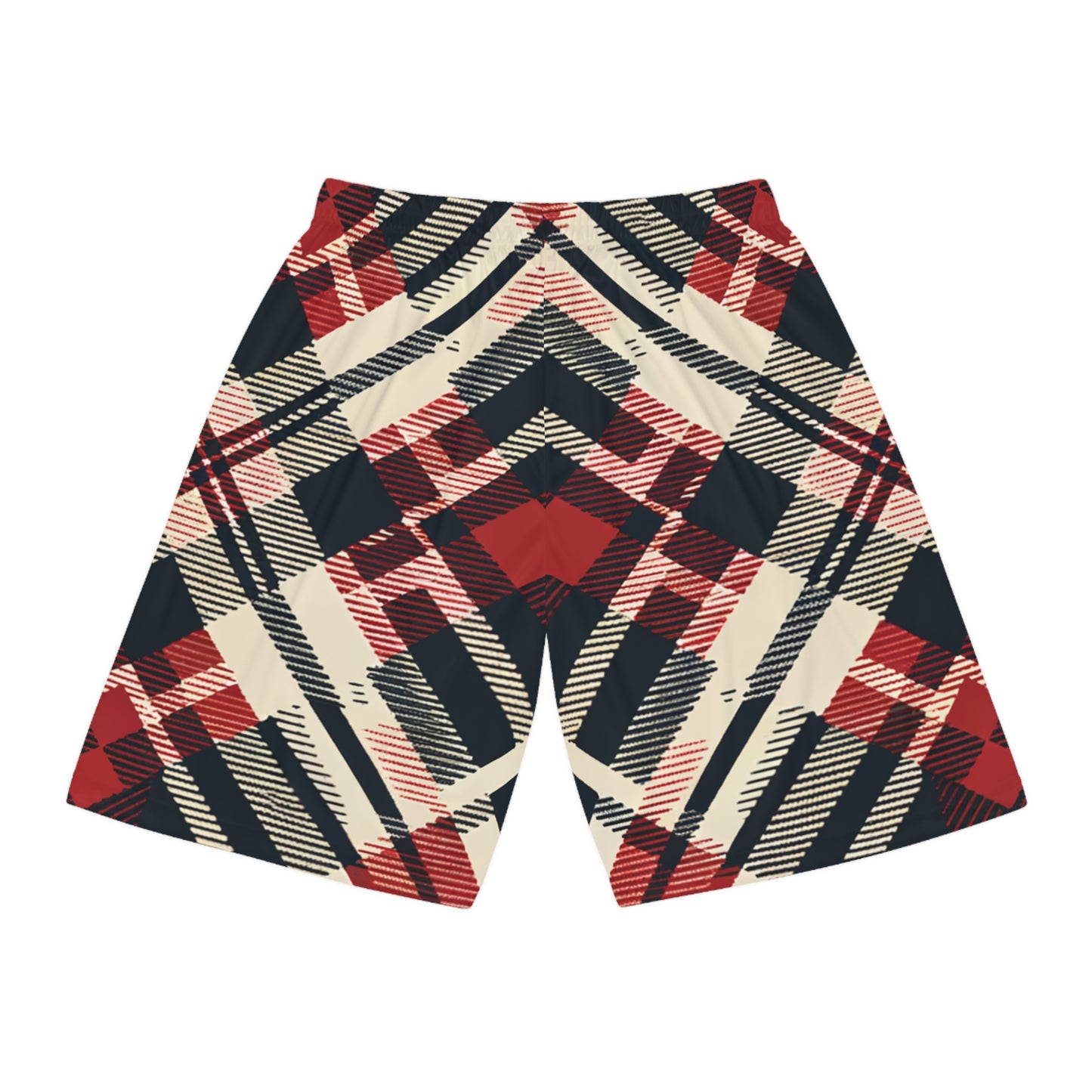 Crimson Crosshatch Elegance Everywhere Shorts