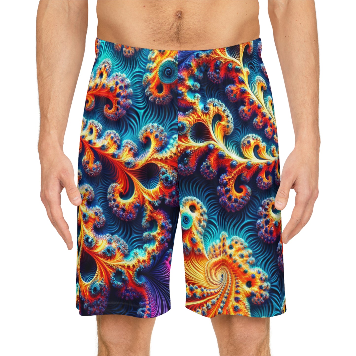 Iridescent Nautilus Swirls Everywhere Shorts