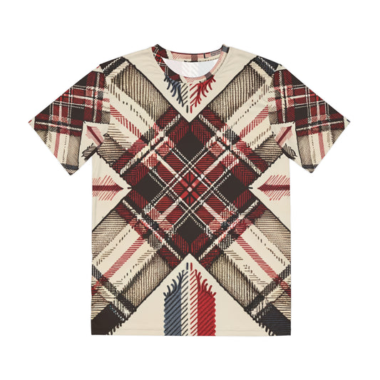 Heritage Crossroads Tartan Crewneck Pullover All-Over Print Short-Sleeved Shirt