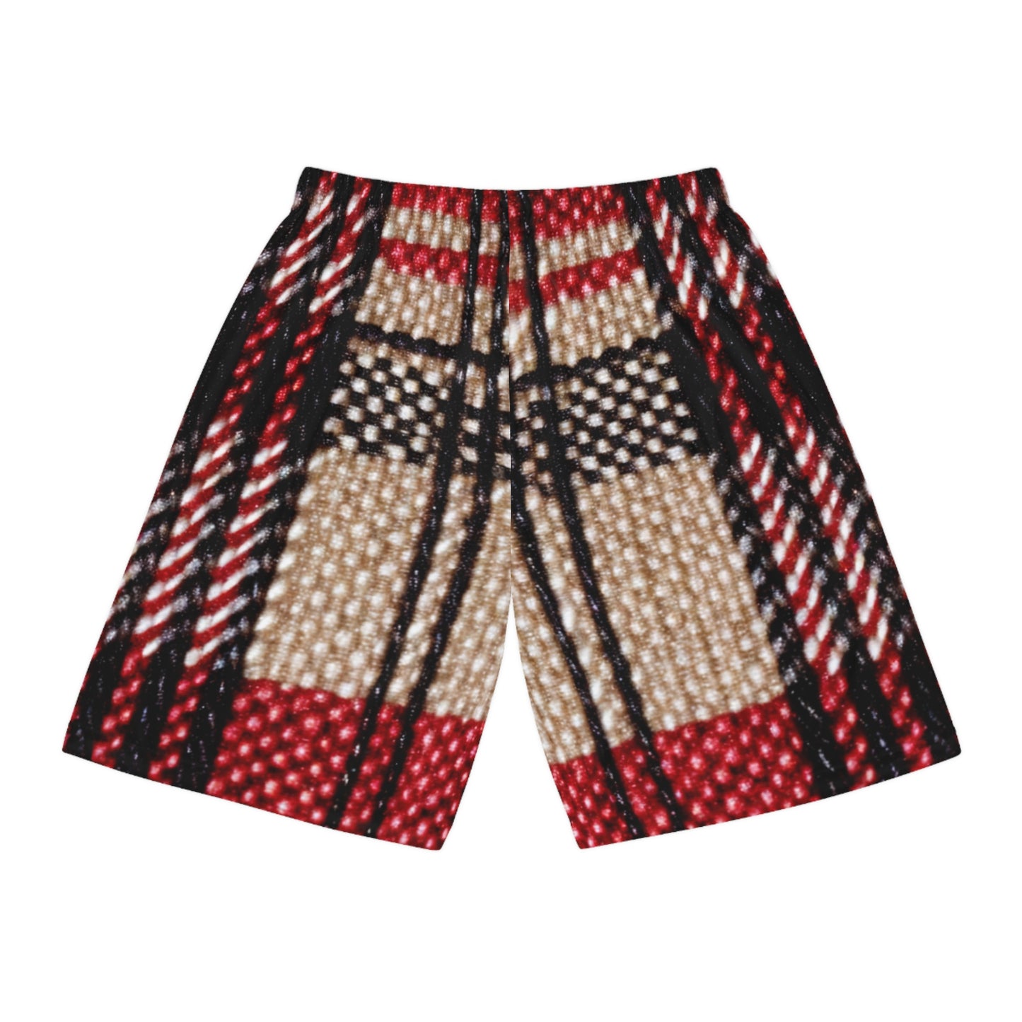 Crimson Cascade Checkered Weave Everywhere Shorts