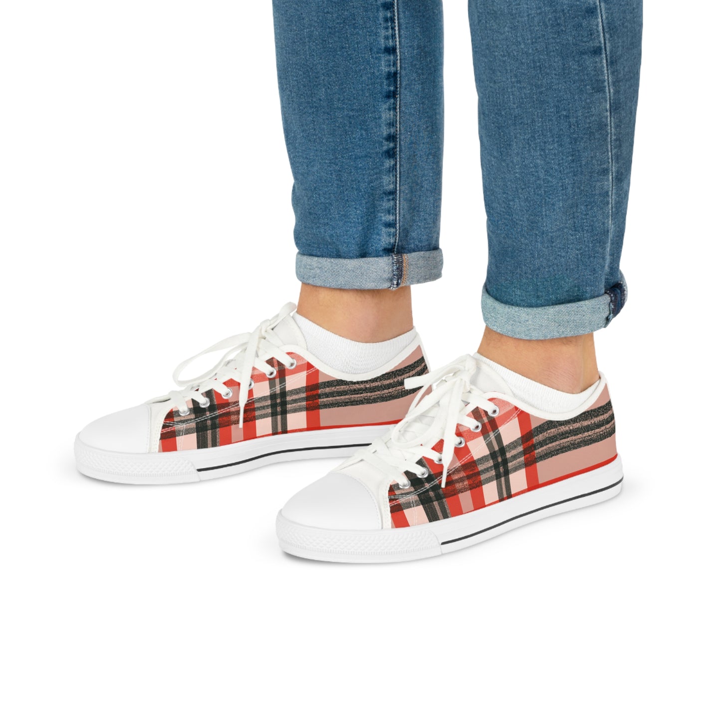 Digital Geo Tartan Low Top Sneakers - Men's