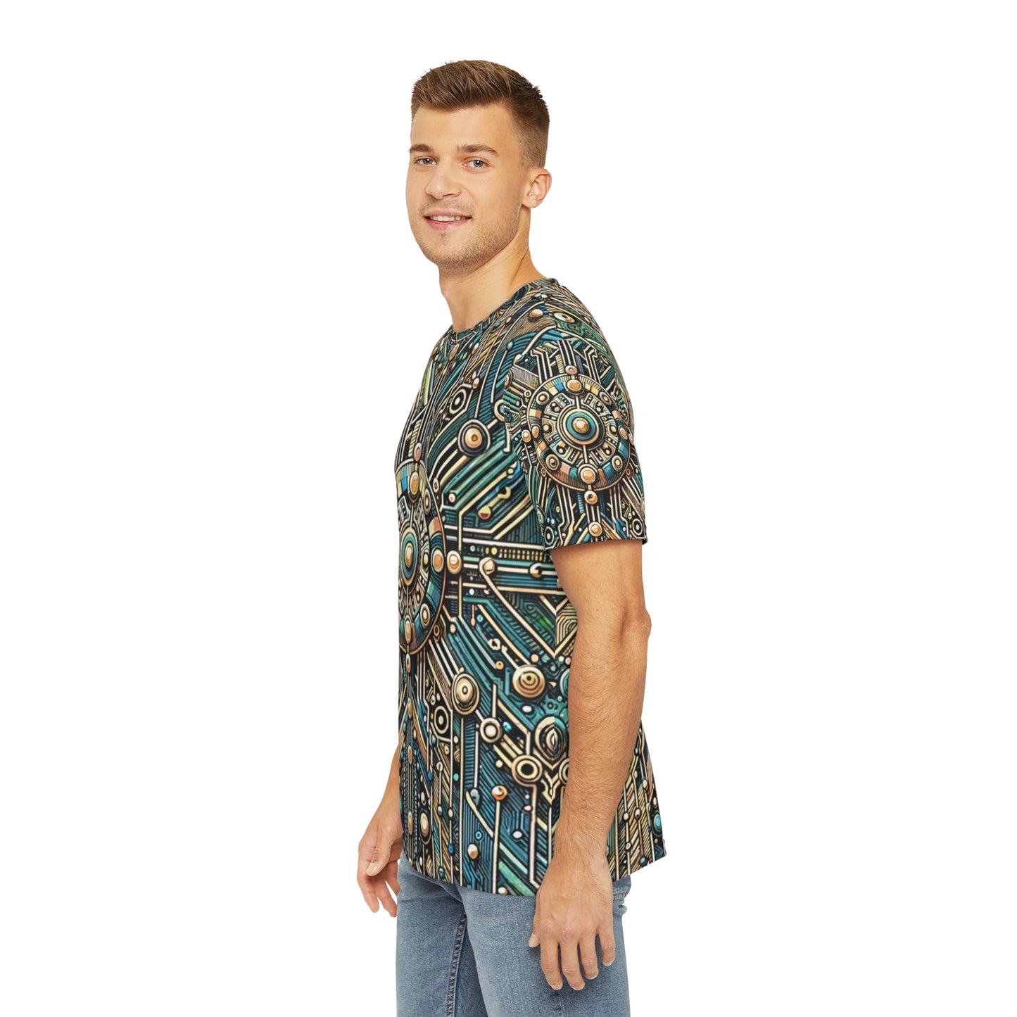 Circuit Mandala Elegance Crewneck Pullover All-Over Print Short-Sleeved Shirt