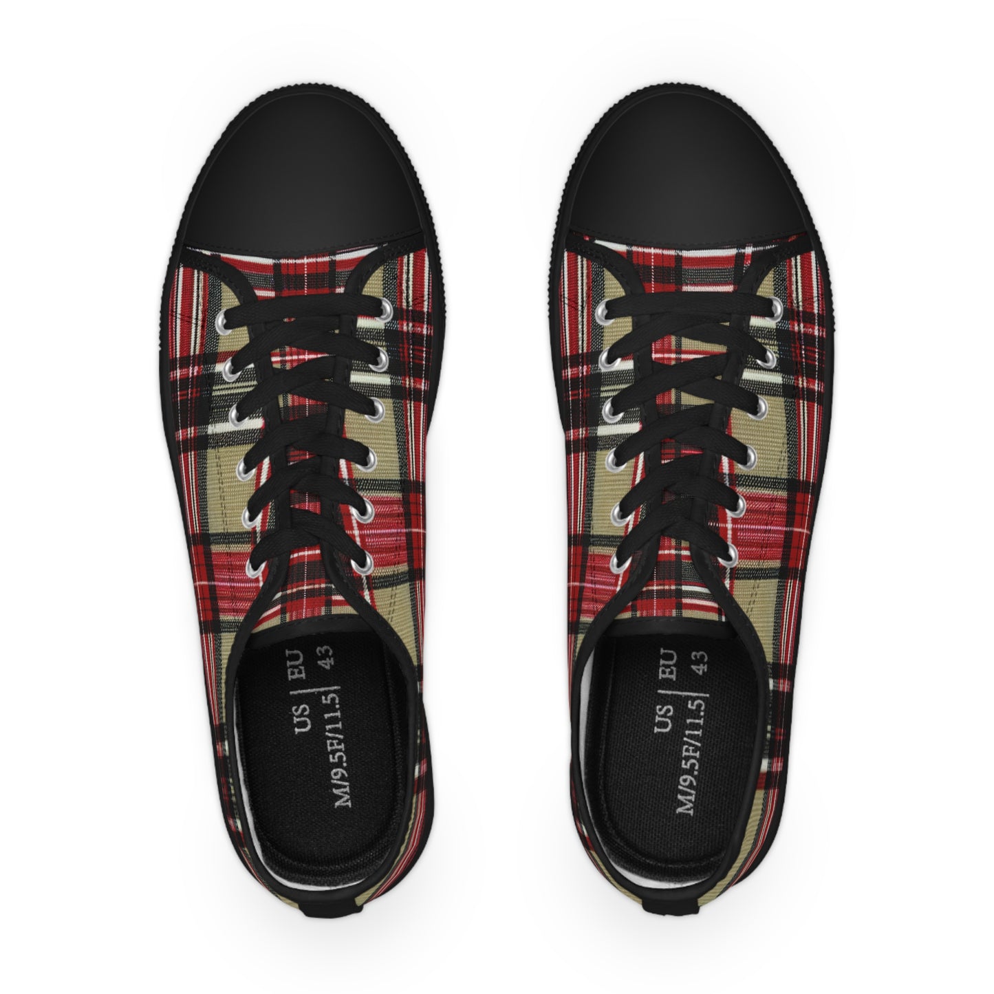 Autumn Ember Tartan Plaid Low Top Sneakers - Men's