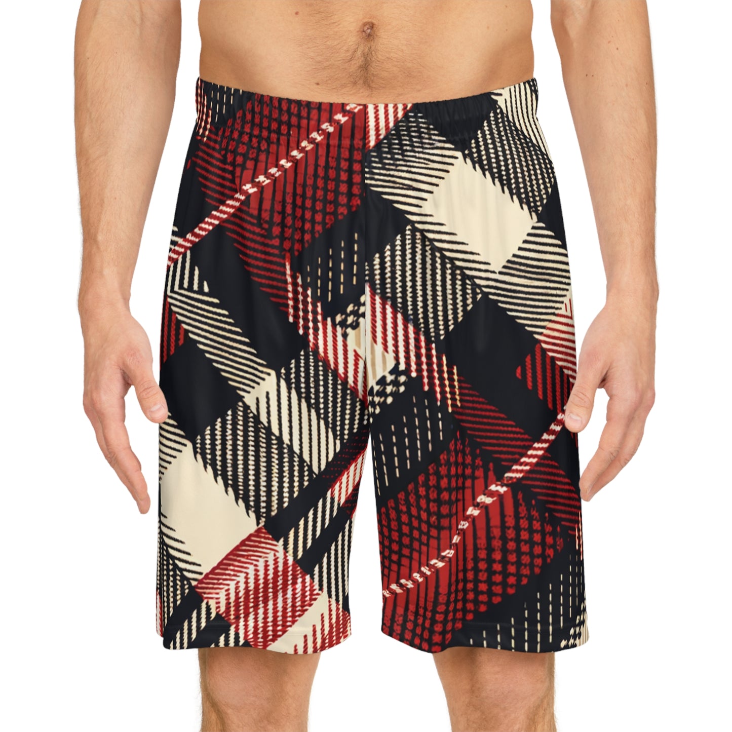 Crimson Houndstooth Cascade Everywhere Shorts