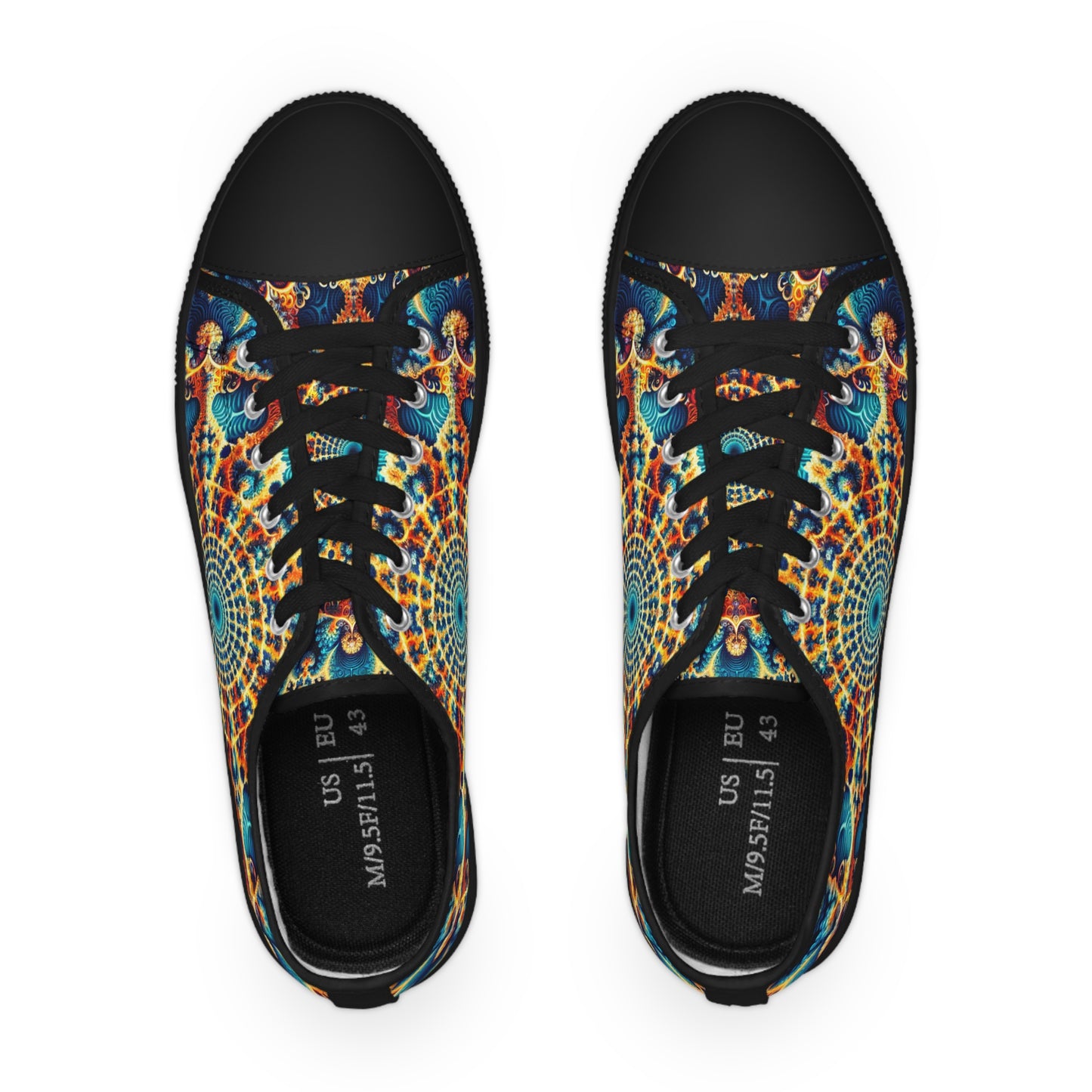 Azurite Mandala Bloom Low Top Sneakers - Men's