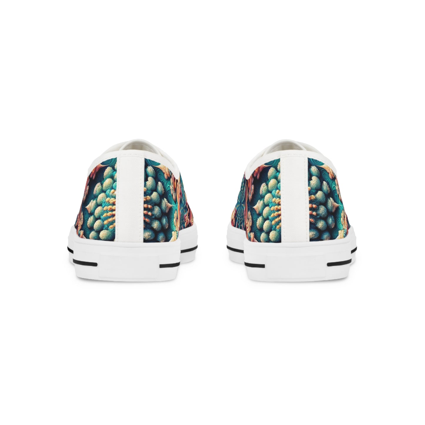 Coral Mandala Whirl Pattern Low Top Sneakers - Men's