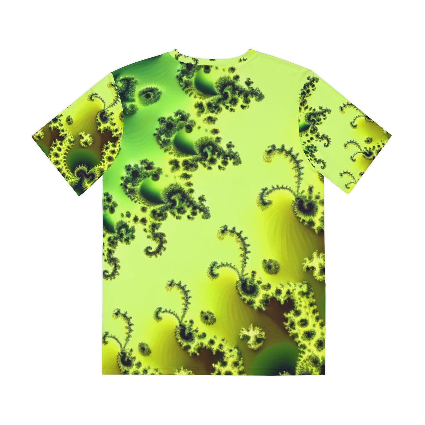 Emerald Nebula Fractal Harmony Crewneck Pullover All-Over Print Short-Sleeved Shirt