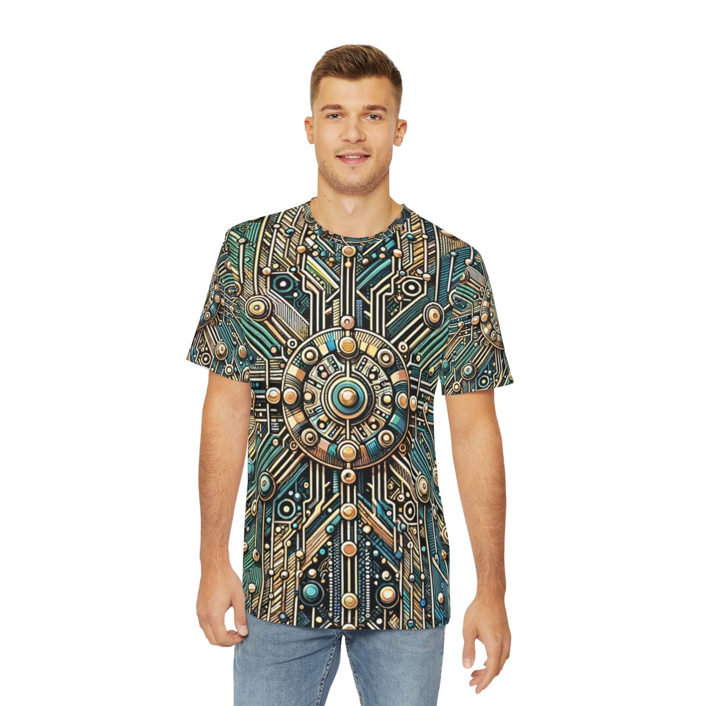 Circuit Mandala Elegance Crewneck Pullover All-Over Print Short-Sleeved Shirt