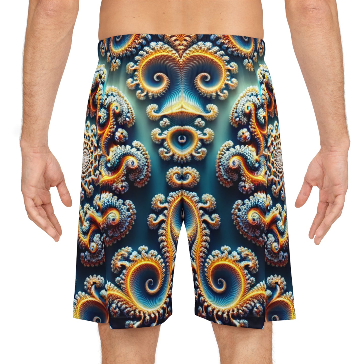 Cerulean Spiral Mandala Everywhere Shorts