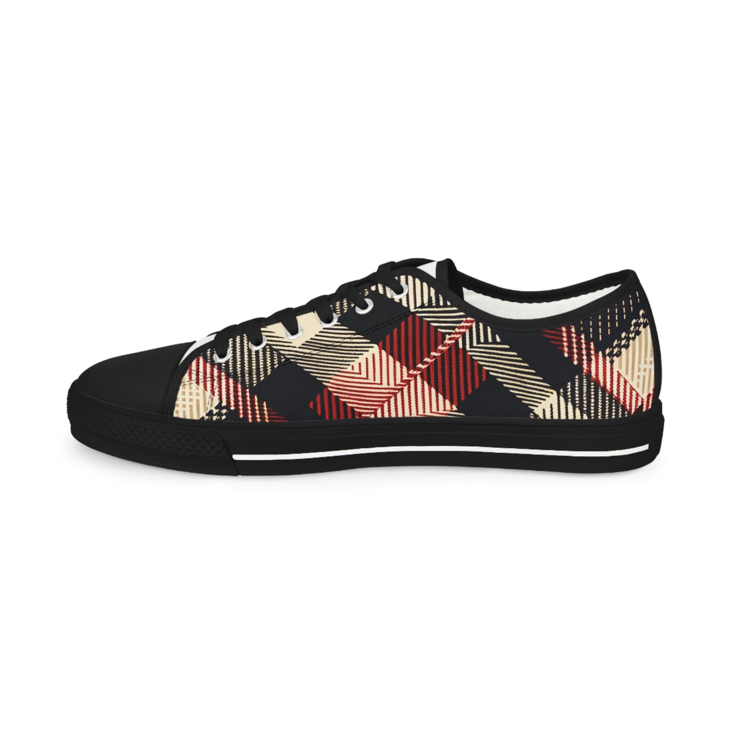 Crimson Houndstooth Cascade Low Top Sneakers - Men's