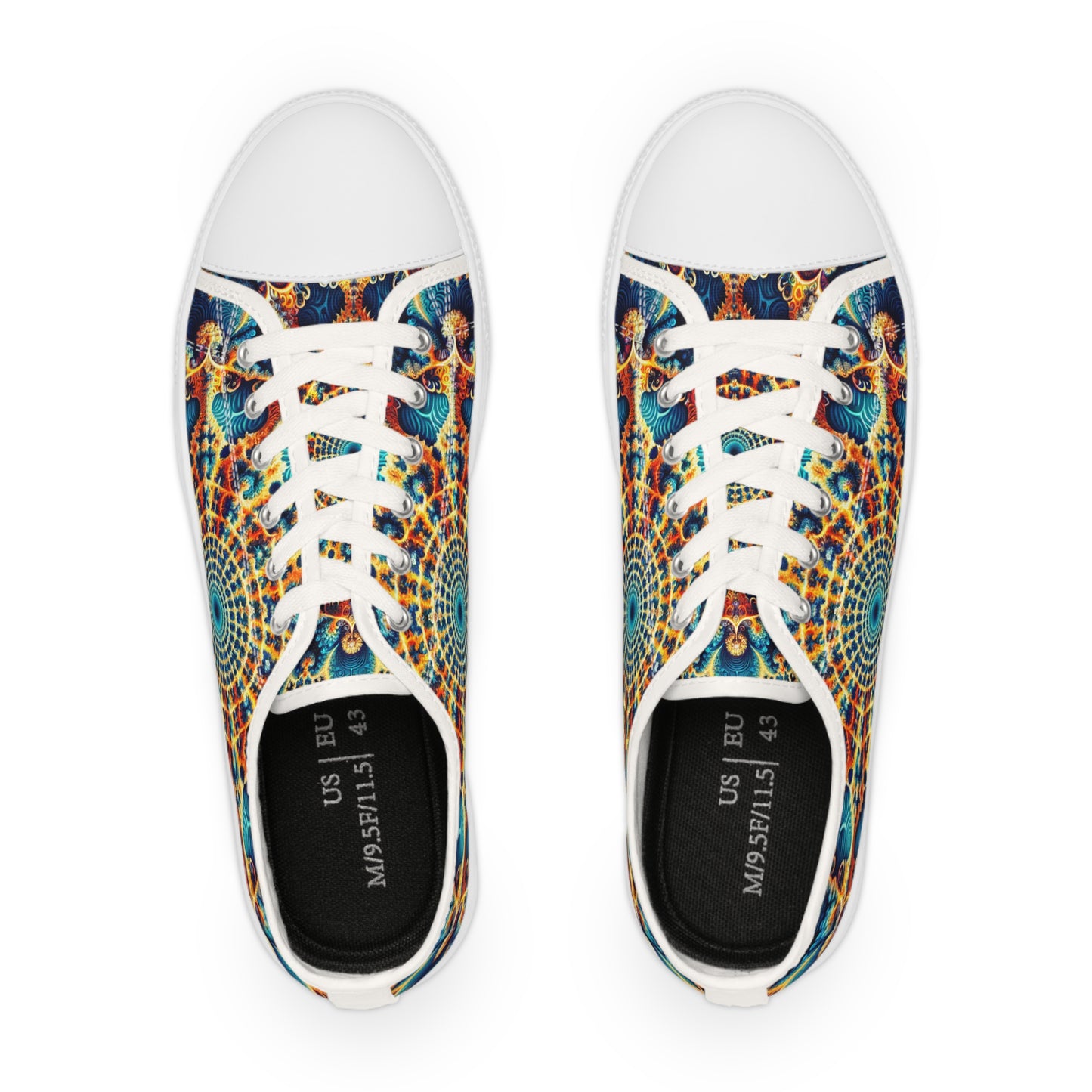 Azurite Mandala Bloom Low Top Sneakers - Men's