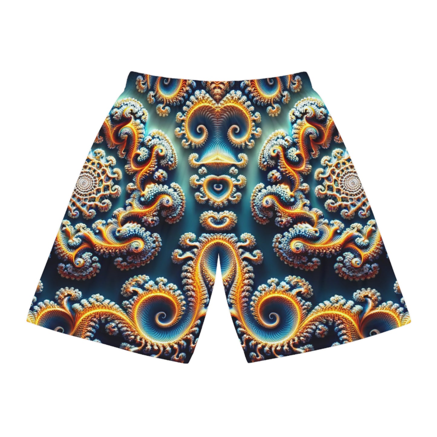 Cerulean Spiral Mandala Everywhere Shorts