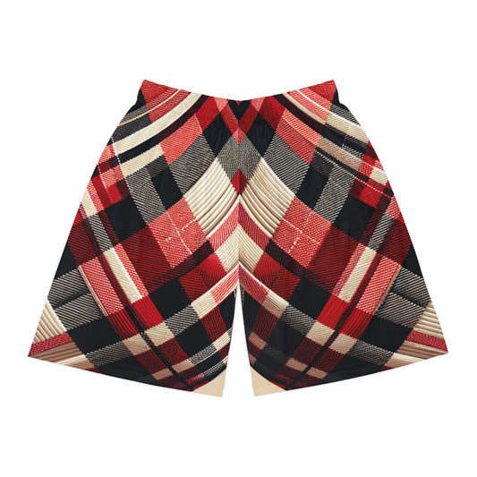 Classic Crimson Tartan Elegance Everywhere Shorts