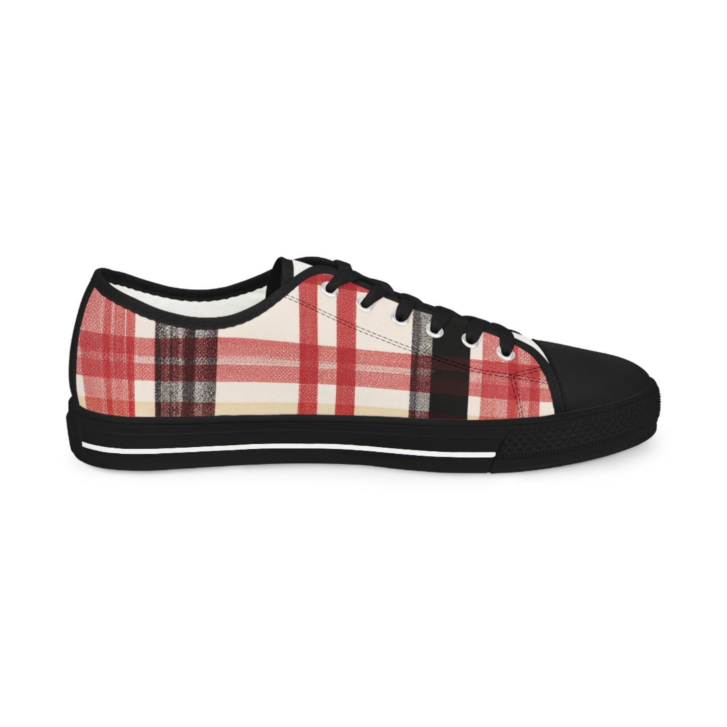 Edinburgh Crimson Crest Tartan Low Top Sneakers - Men's