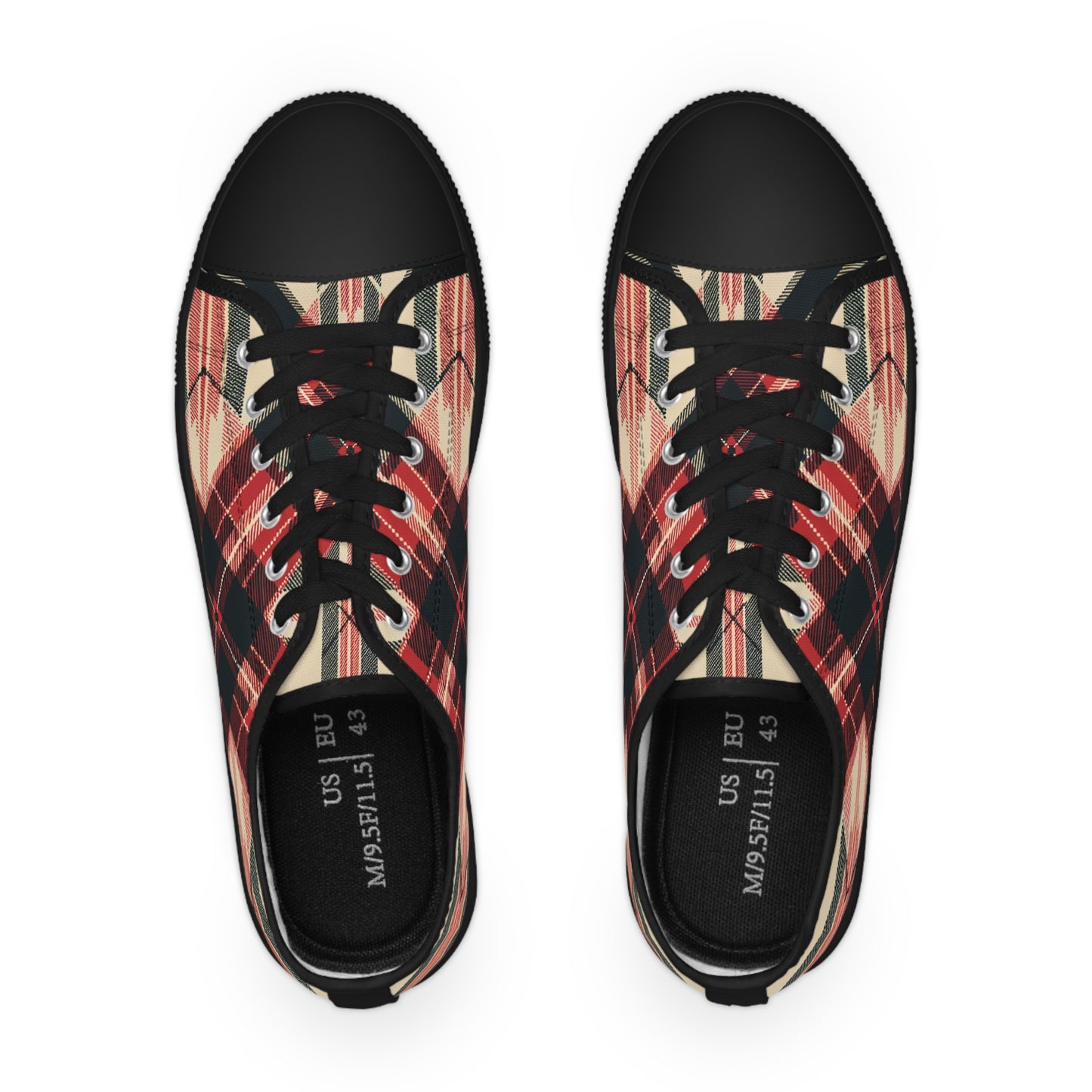 Autumn Elegance Crosshatch Tartan Plaid Low Top Sneakers - Men's