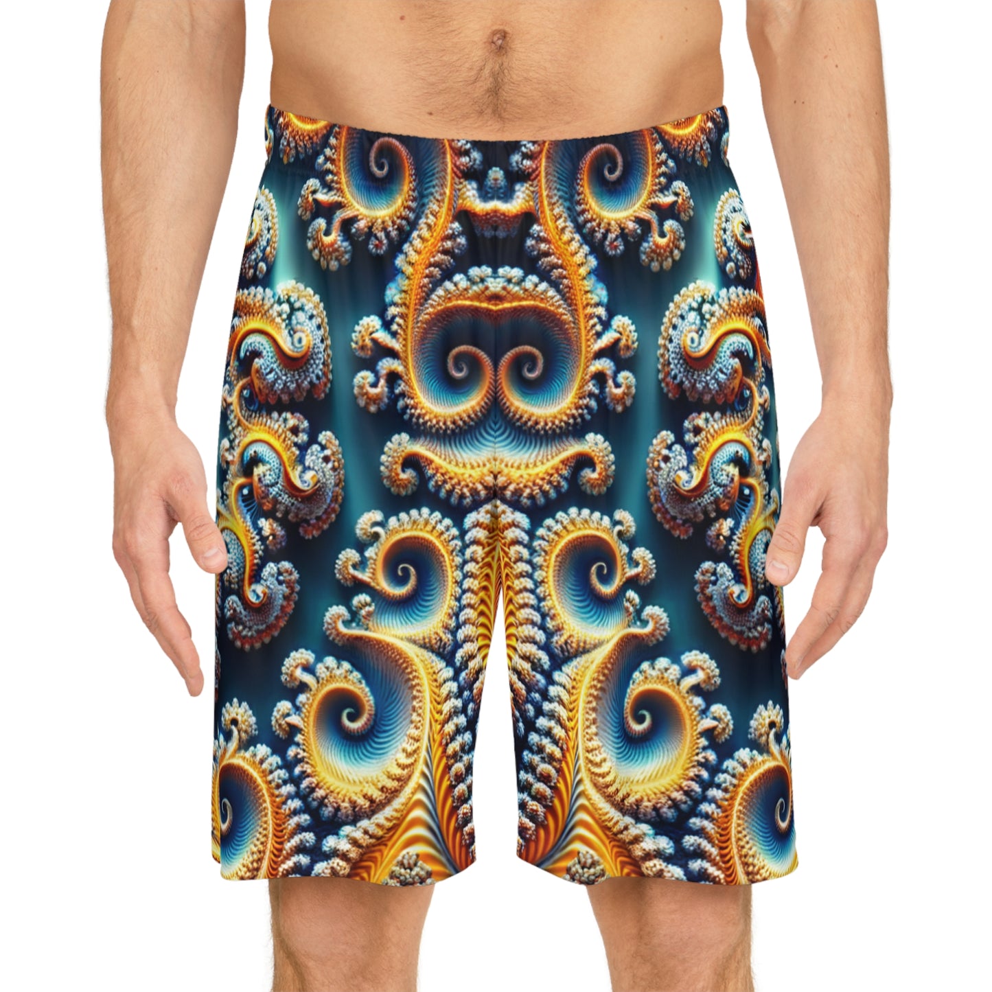 Cerulean Spiral Mandala Everywhere Shorts