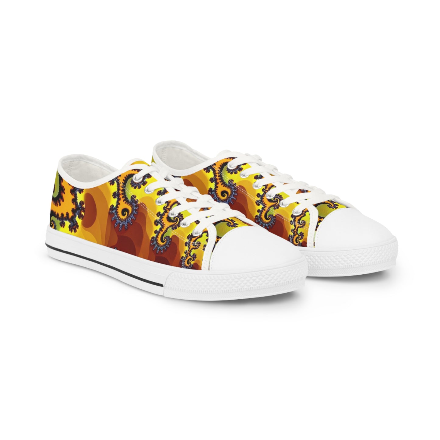 Sunny Spiral Fractal Fusion Low Top Sneakers - Men's