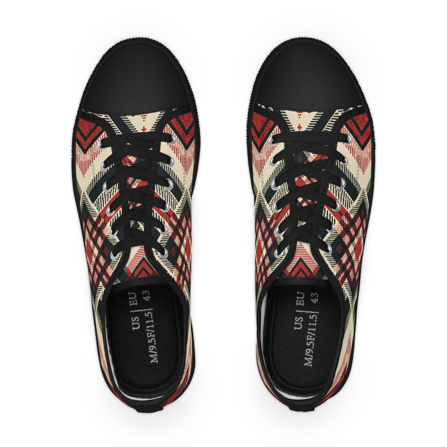 Tribal Geometric Symphony Low Top Sneakers - Men's