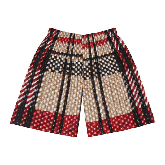 Crimson Cascade Checkered Weave Everywhere Shorts