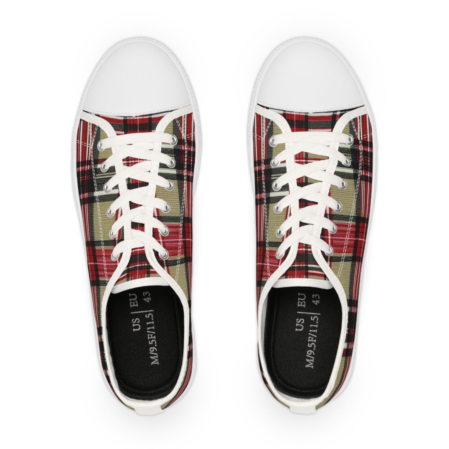 Autumn Ember Tartan Plaid Low Top Sneakers - Men's