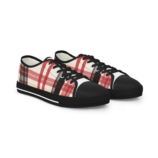 Edinburgh Crimson Crest Tartan Low Top Sneakers - Men's